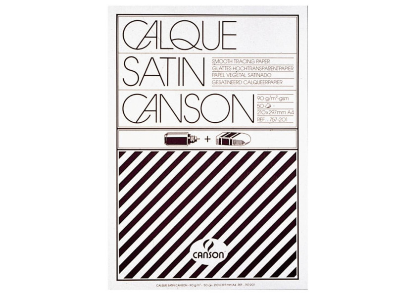 CANSON Bloc papier calque satin, A4, 90 g/m2