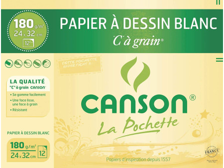 CANSON Papier à dessin 'C' à grain, 240 x 320 mm, lot de 3