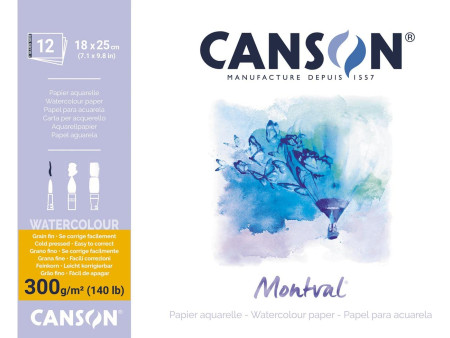 CANSON Bloc papier aquarelle 'Montval', 180 x 250 mm