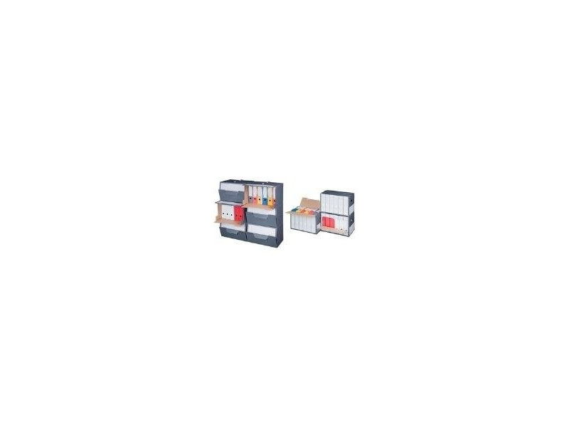 smartboxpro Conteneur d'archives, gris, couvercle perforé