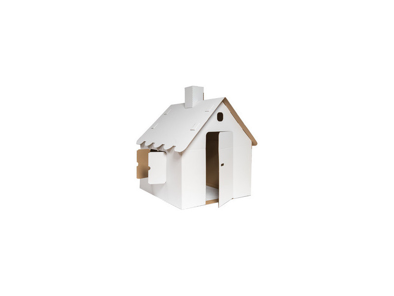 SMARTBOXPRO Maison de jeu, en carton ondulé, blanc