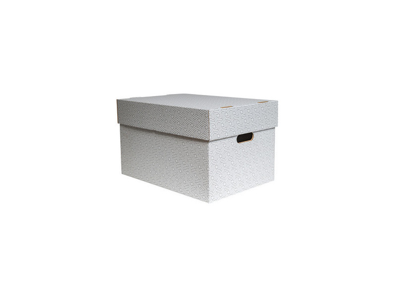 SMARTBOXPRO Boîte de rangement, petit, set de 3, blanc/gris