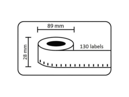 rillstab Rouleau d'étiquettes, 89 x 28 mm, blanc