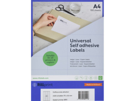 rillprint Etiquette universelle, 70 x 36 mm, blanc