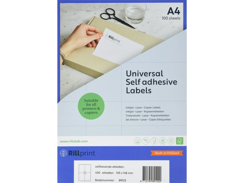 rillprint Etiquette universelle, 105 x 148 mm, blanc