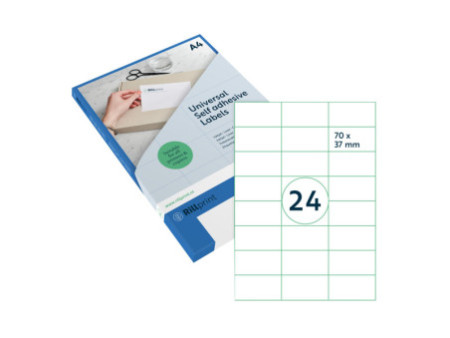 rillprint Étiquette universelle, 70 x 37 mm, transparent