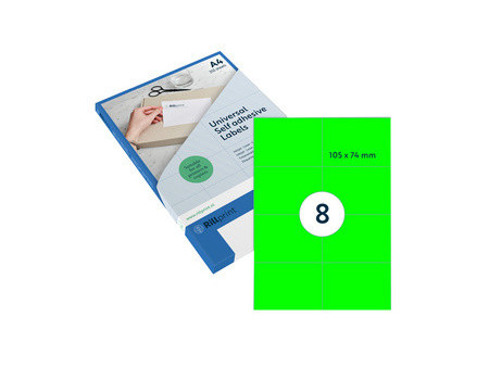 rillprint Étiquette fluorescente, 210 x 297 mm, vert