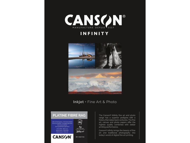 CANSON INFINITY Papier photo 'Platine Fibre Rag', 310 g/m2,