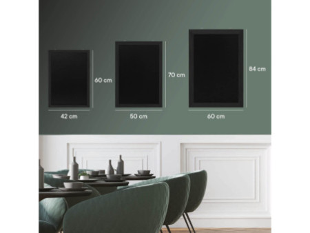 EUROPEL Ardoise avec cadre en bois, 420 x 600 mm, noir