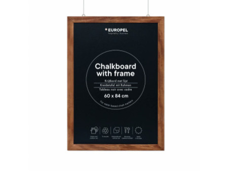 EUROPEL Ardoise avec cadre en bois, 600 x 840 mm, naturel