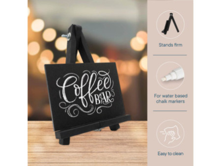 EUROPEL Ardoise de table mini avec chevalet, noir