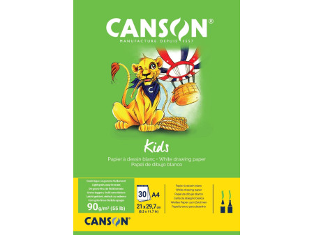 CANSON Bloc à dessin Kids, A4, 90 g/m2, 30 feuilles