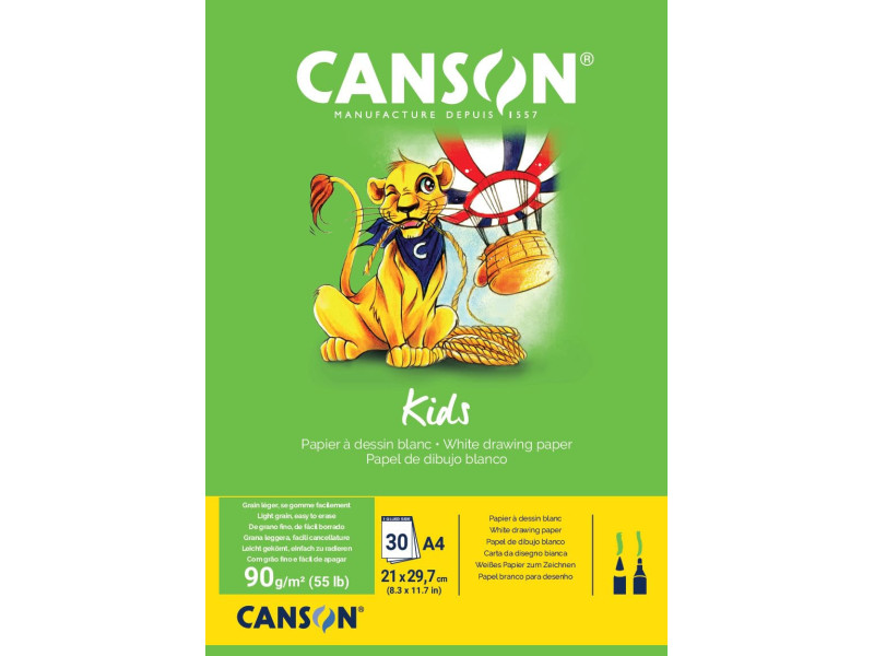 CANSON Bloc à dessin Kids, A4, 90 g/m2, 30 feuilles