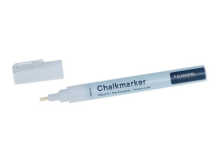 EUROPEL Marqueur craie 3 mm, étui de 8, blanc