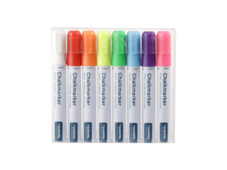 EUROPEL Marqueur craie 3 mm, étui de 8, assorti