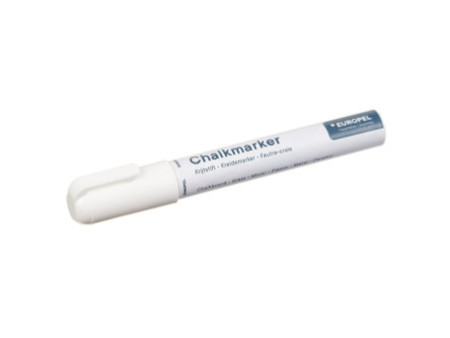 EUROPEL Marqueur craie 6 mm, blister de 1, blanc