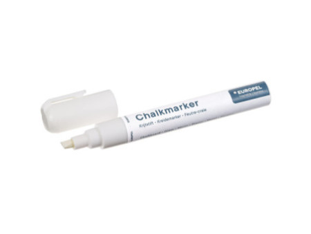 EUROPEL Marqueur craie 6 mm, blister de 1, blanc