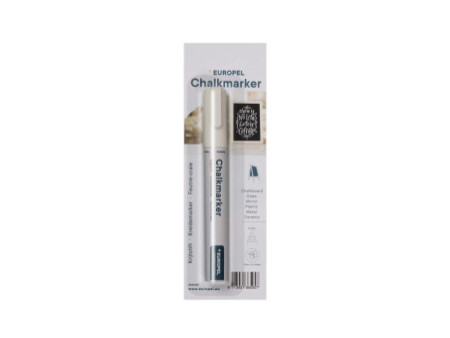 EUROPEL Marqueur craie 6 mm, blister de 1, blanc