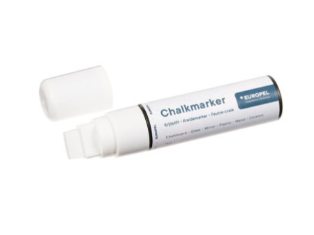 EUROPEL Marqueur craie 15 mm, étui de 8, blanc