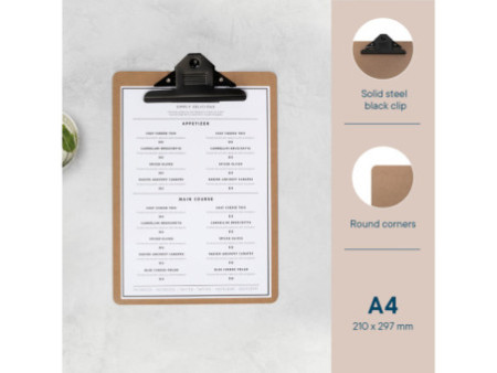 EUROPEL Porte-menu à pince, A4, naturel