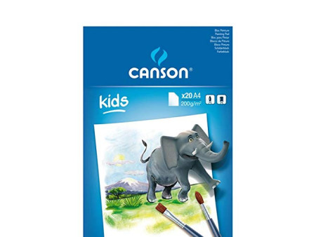 CANSON Bloc de papier pour la peinture Kids, A4, 200 g/m2