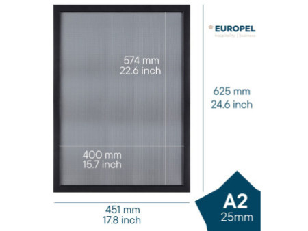 EUROPEL Cadre porte-affiche Premium+, A2, noir