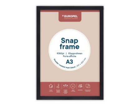 EUROPEL Cadre porte-affiche premium+, A3, noir