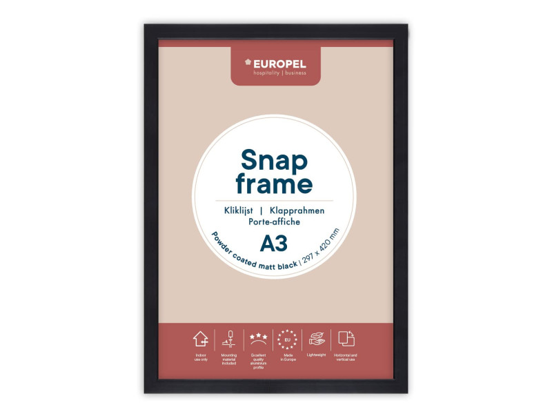 EUROPEL Cadre porte-affiche premium+, A3, noir
