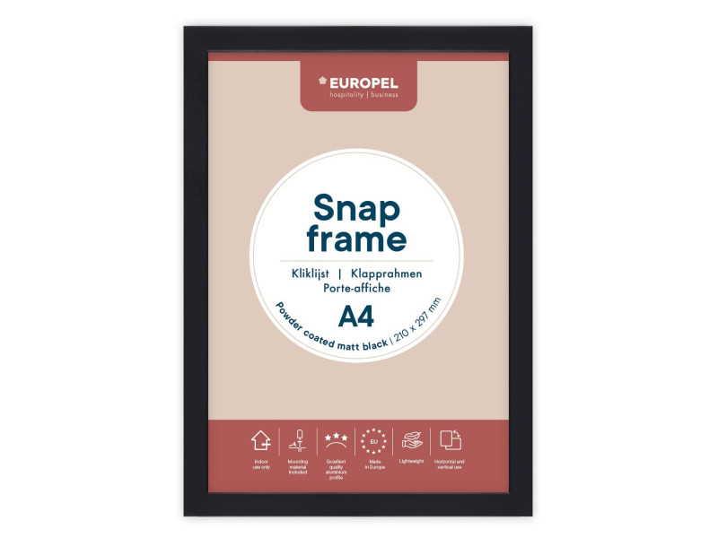 EUROPEL Cadre porte-affiche premium+, A4, noir