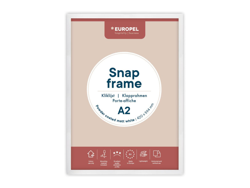 EUROPEL Cadre porte-affiche premium+, A2, blanc