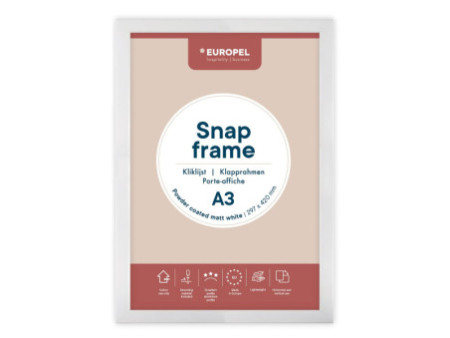 EUROPEL Cadre porte-affiche premium+, A3, blanc