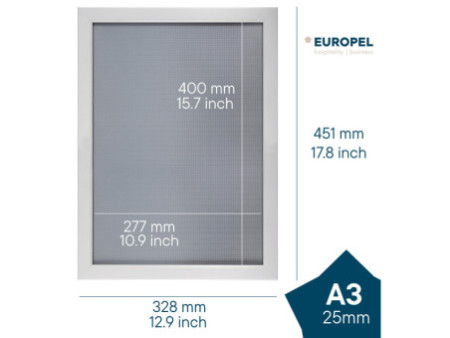 EUROPEL Cadre porte-affiche premium+, A3, blanc