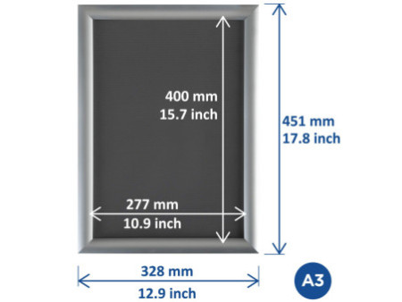 EUROPEL Cadre porte-affiche premium, A3, 25 mm, argent