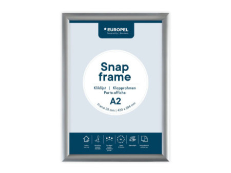 EUROPEL Cadre porte-affiche premium, A2, 25 mm, argent