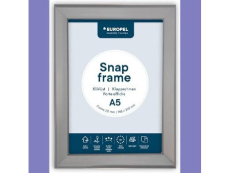 EUROPEL Cadre porte-affiche premium, A5, 20 mm, argent