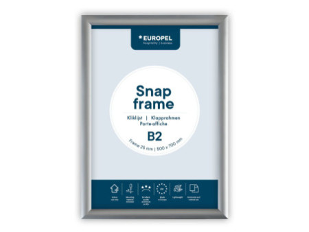 EUROPEL Cadre porte-affiche premium, B2, 25 mm, argent