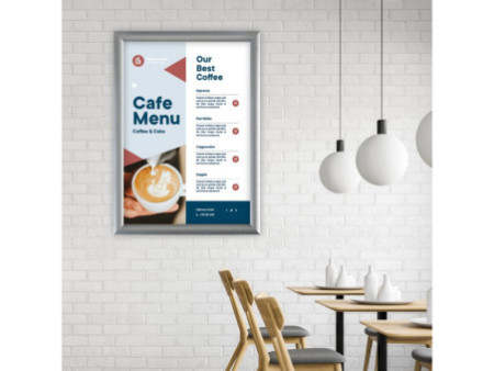 EUROPEL Cadre porte-affiche premium, B2, 25 mm, argent