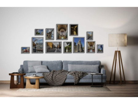 EUROPEL Cadre porte-affiche premium, B2, 25 mm, argent