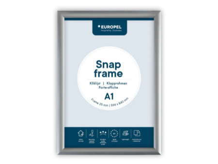 EUROPEL Cadre porte-affiche premium, A1, 25 mm, argent
