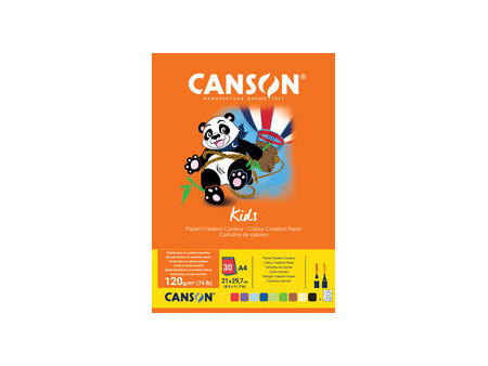 CANSON Bloc papier création couleur Kids, A4, 30 feuilles