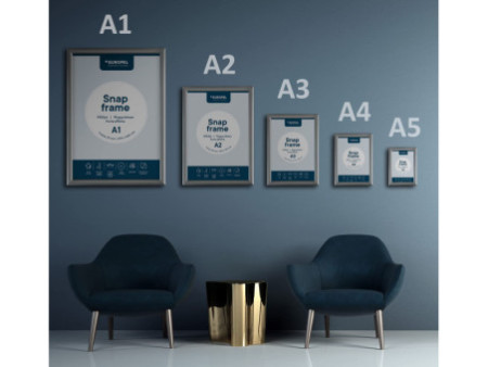 EUROPEL Cadre porte-affiche premium, A0, 25 mm, argent