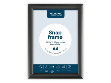 EUROPEL Cadre porte-affiche premium, A4, 25 mm, noir