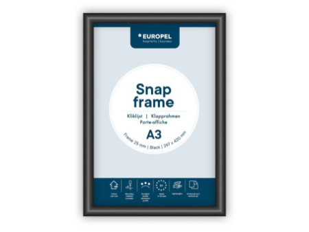 EUROPEL Cadre porte-affiche premium, A3, 25 mm, noir