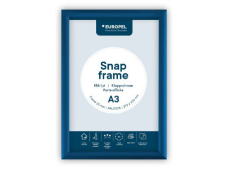 EUROPEL Cadre porte-affiche premium, A3, 25 mm, bleu