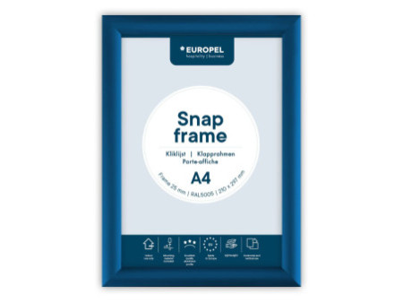 EUROPEL Cadre porte-affiche premium, A4, 25 mm, bleu