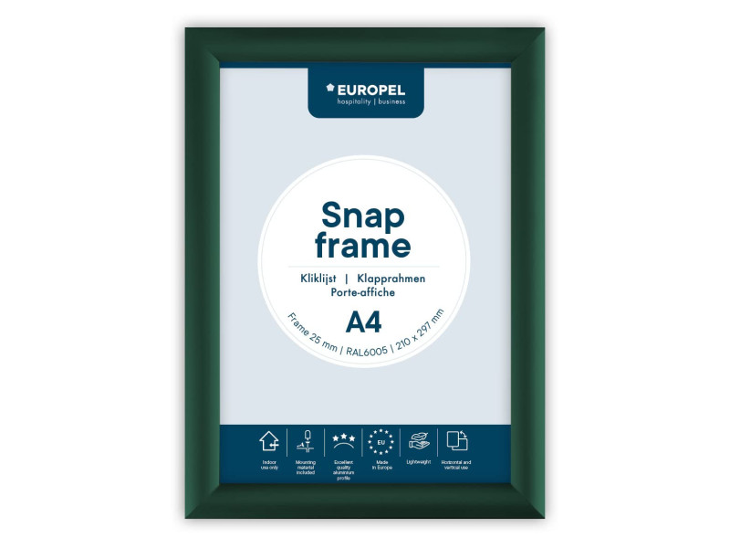 EUROPEL Cadre porte-affiche premium, A4, 25 mm, vert