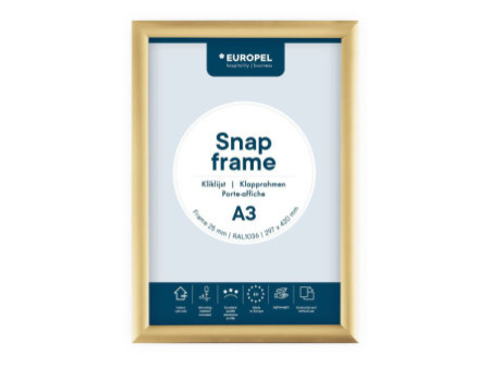 EUROPEL Cadre porte-affiche premium, A3, 25 mm, doré