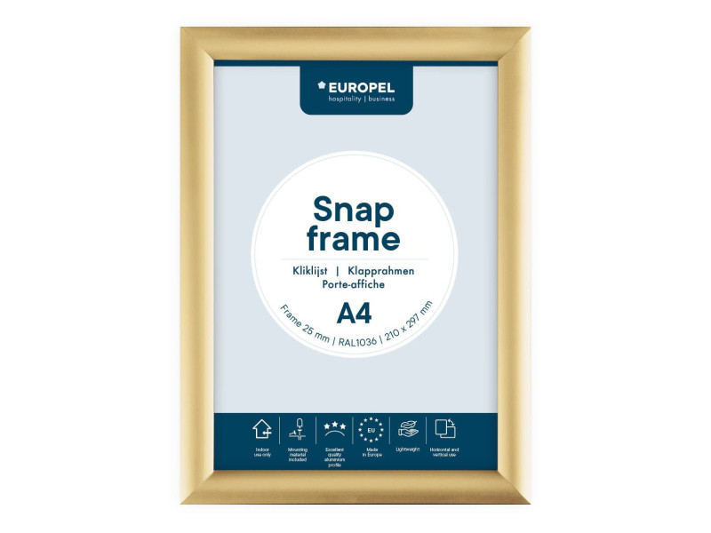 EUROPEL Cadre porte-affiche premium, A4, 25 mm, doré