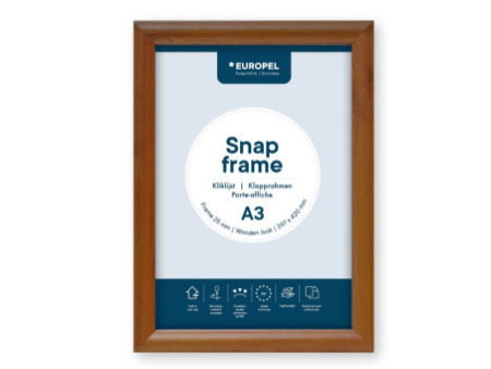 EUROPEL Cadre porte-affiche premium, A3, 25 mm, aspect bois
