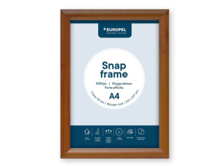 EUROPEL Cadre porte-affiche premium, A4, 25 mm, aspect bois